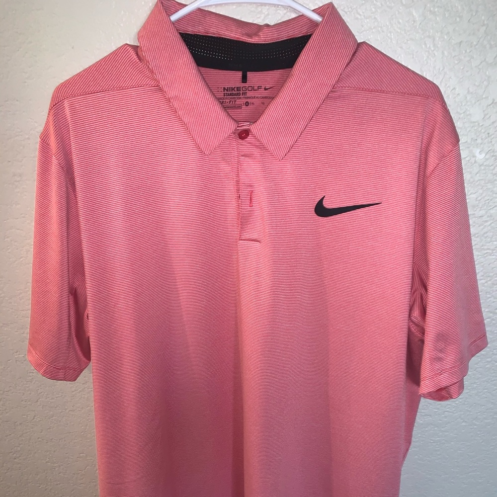 Nike Dri Fit Golf Polo XL EUC awesome red/pink!